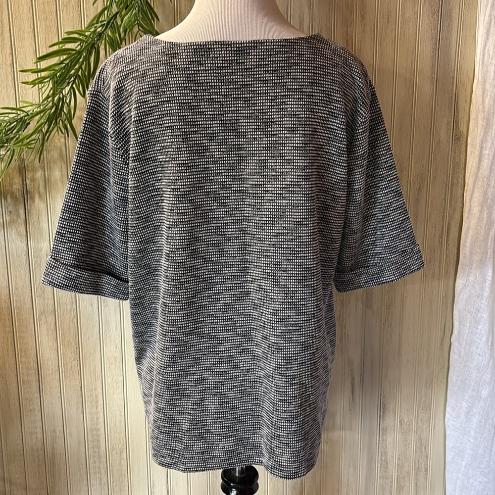 Sissy-Boy Manoa Waffle Pullover Top, Navy/White Short Sleeve, XL, EUC, cotton - Picture 8 of 14